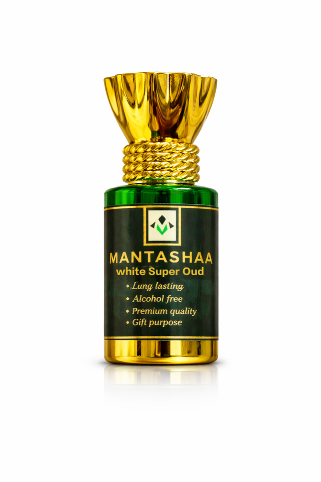 Mantashaa White Super Oud Attar 6ml | Premium Long Lasting Alcohol-Free Luxury Fragrance